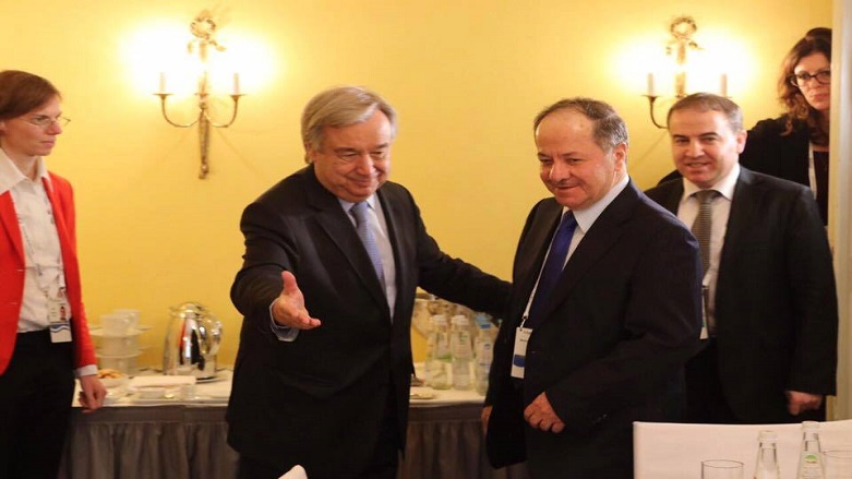 Barzani, Birleşmiş Milletler Genel Sekreteri António Guterres ile yaptığı görüşmede Kürdistan'daki mülteci ve göçmenlerin durumunu konuştu.